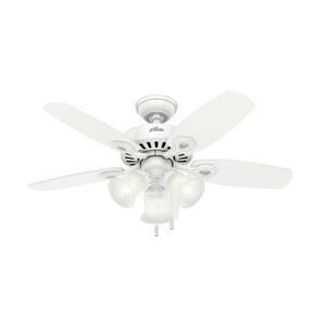 42 in. Indoor Snow White Builder Small Room Ceiling Fan with Light Kit