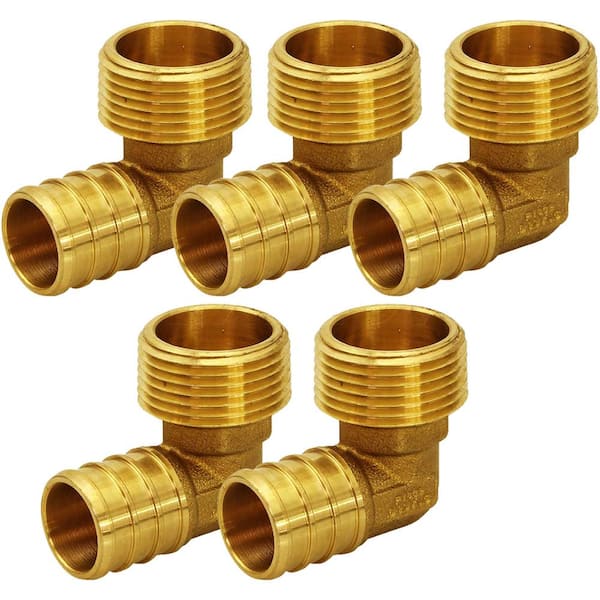 1/2 x 1/2 PEX 90 Degree Brass Elbow Crimp Fitting Barbed Coupler Lead Free by The ROP Shop 5 