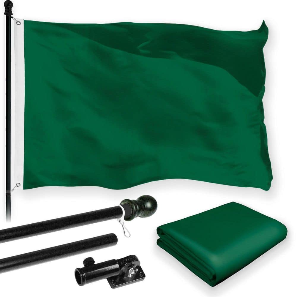 3 ft. x 5 ft. Printed 150D Polyester Solid Dark Green Flag with Brass Grommets & 6 ft. Tangle-Free Spinning Flagpole price history on PriceWatchPro