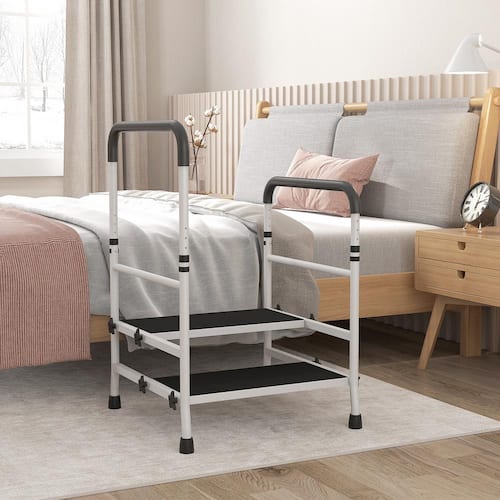 Bed Step Stool with Handle for Elderly, Non-Slip Step Stool for