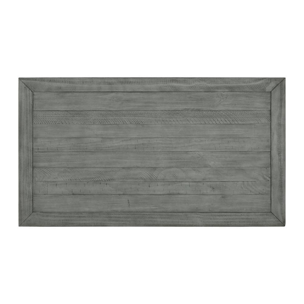 Dove Grey Solid Pine Rectangular Coffee Table with Storage