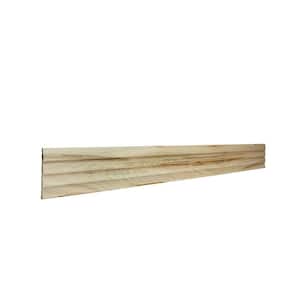 1550-94WMAP 0. 4375 in. D X 5in. W X 94.5in. L Unfinished Ambrosia Maple Wood Sawtooth Slat Panel Moulding