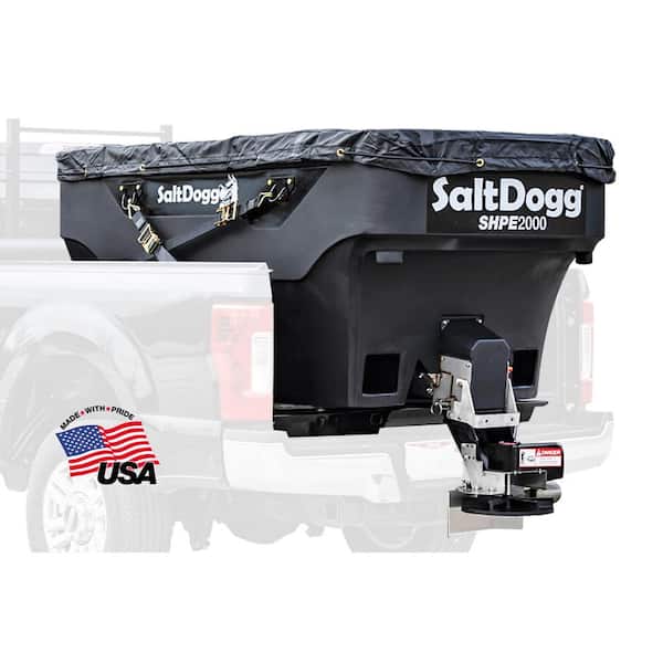 SaltDogg 2.0 cu. yds. Remote Controlled Electric Black Poly Hopper Commercial Truck In-Bed Rock Salt Spreader