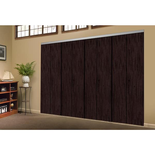 Impact Plus 108 in. x 80 in. Smooth Flush Espresso Solid Core MDF Interior Closet Bi-Fold Door with Matching Trim