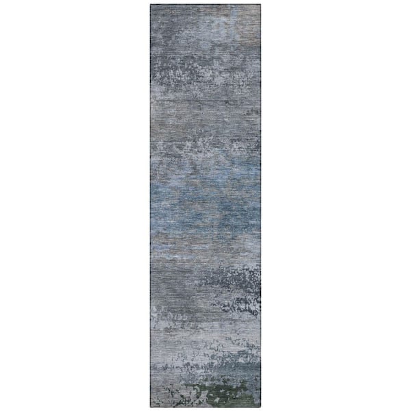 Addison Rugs Chantille Machine Washable Indoor/Outdoor Abstract ACN2071 Pewter 2 ft. 3 in. x 7 ft. 6 in. Runner Rug