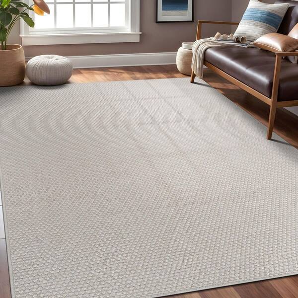 Terra Fiber Easy Jute Bone 4 ft. x 6 ft. Solid Indoor Outdoor Area Rug