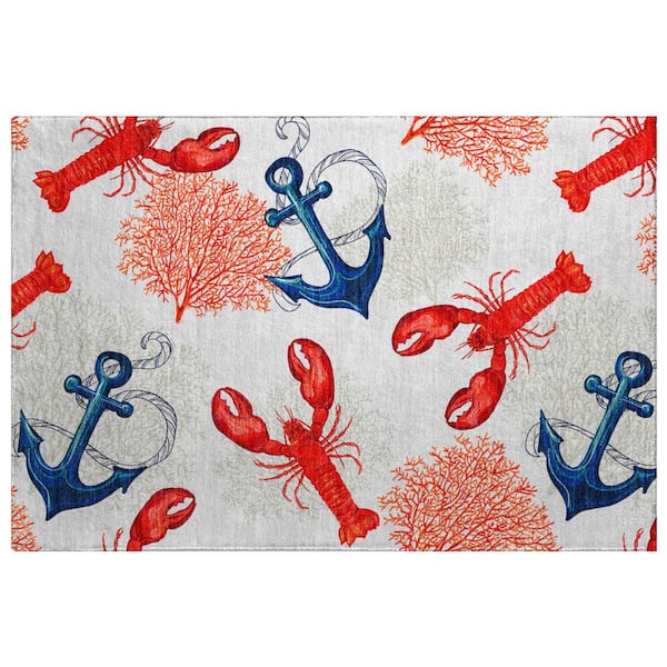 Dream Shag Premium Machine Washable Abstract ADS149 Ivory 3 ft. x 4 ft. Area Rug