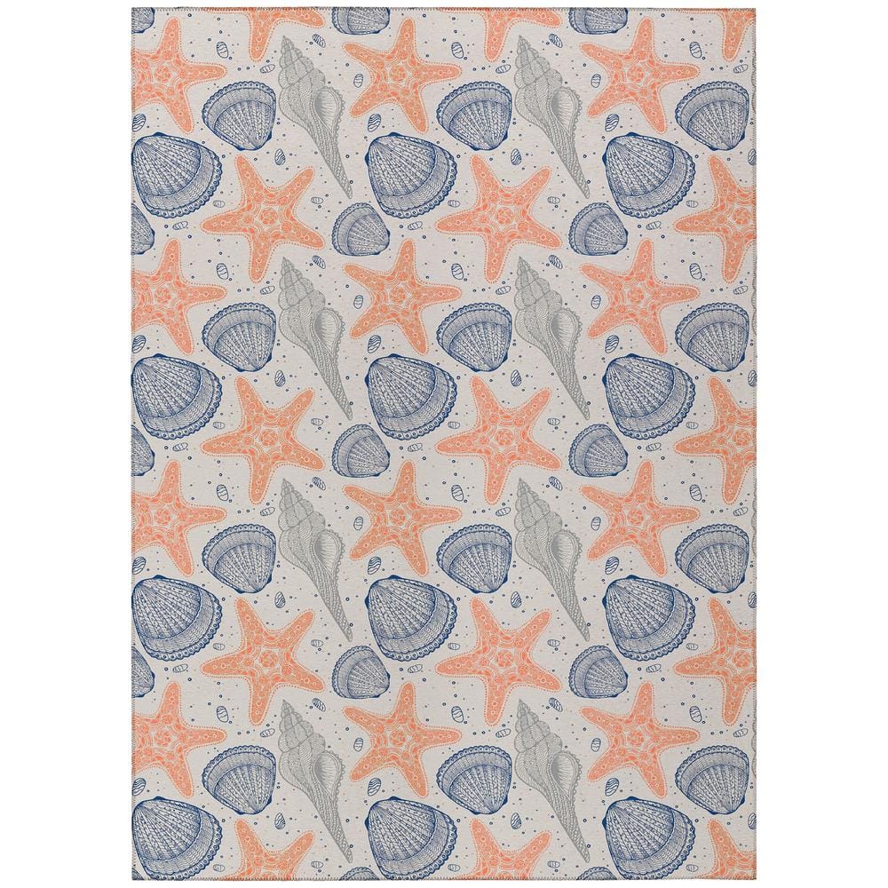 Surfside Beige 3 ft. x 5 ft. Geometric Indoor/Outdoor Area Rug