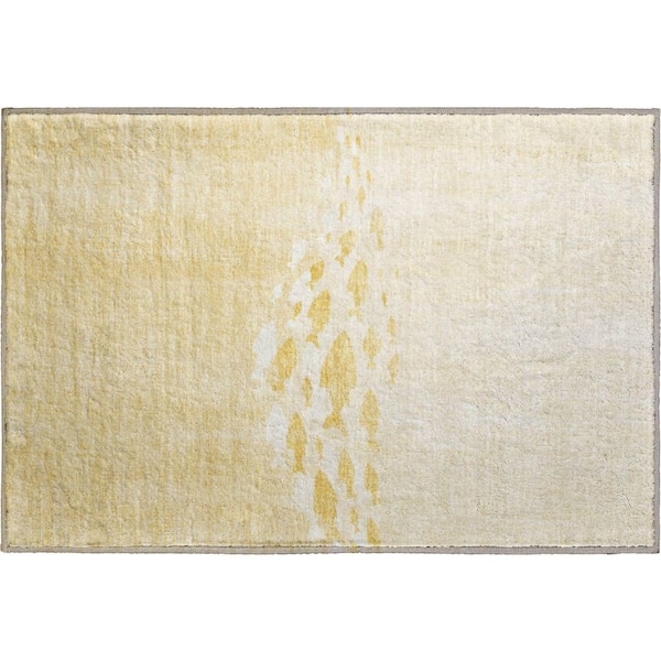 Addison Rugs Mayfield Premium Machine Washable Indoor/Outdoor Geometric AMF627 Gold 1 ft. 8 in. x 2 ft. 6 in. Area Rug