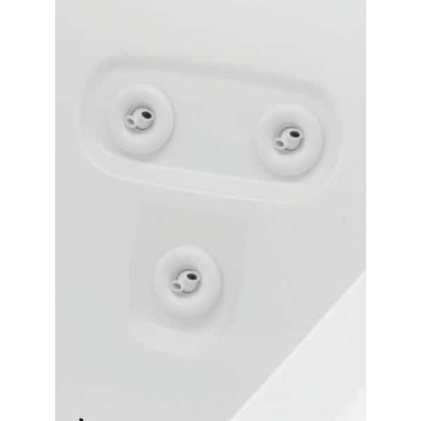 Pagosa Motif 66 in. Acrylic Center Drain Rectangular Drop-In Whirlpool Bathtub with Heater in White