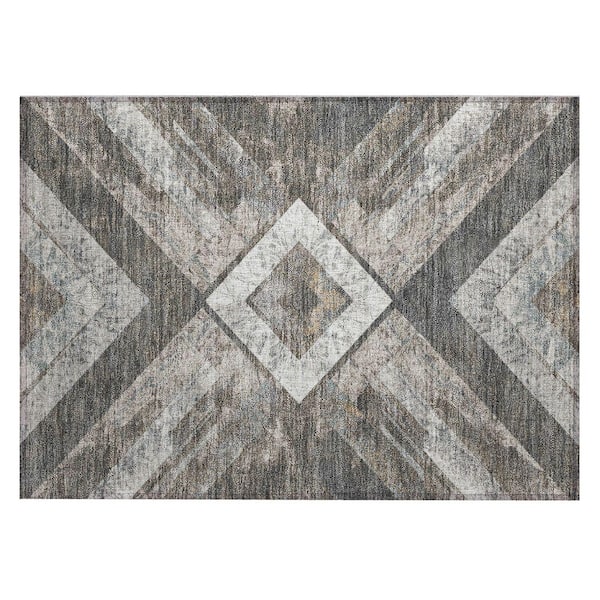 Chantille Machine Washable Indoor/Outdoor Abstract ACN1955 Brown 2 ft. x 3 ft. Accent Rug