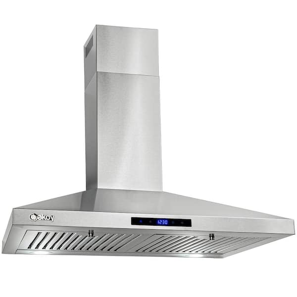 30 in. Convertible Wall Mount Kitchen Range Hood in Stainless Steel with LED Lights and Carbon Filters