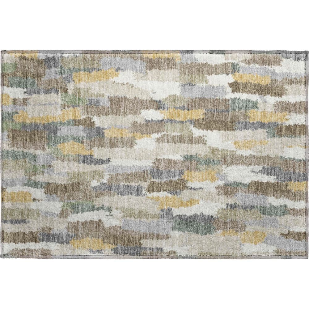 Mayfield Premium Machine Washable Abstract AMF2437 Ivory 3 ft. x 4 ft. Area Rug price history on PriceWatchPro