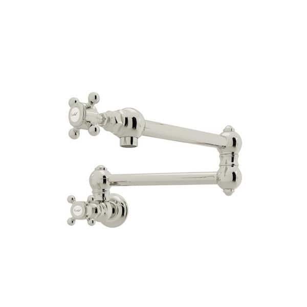 Italian Collection Wall Mounted Pot Filler in Polished Nickel