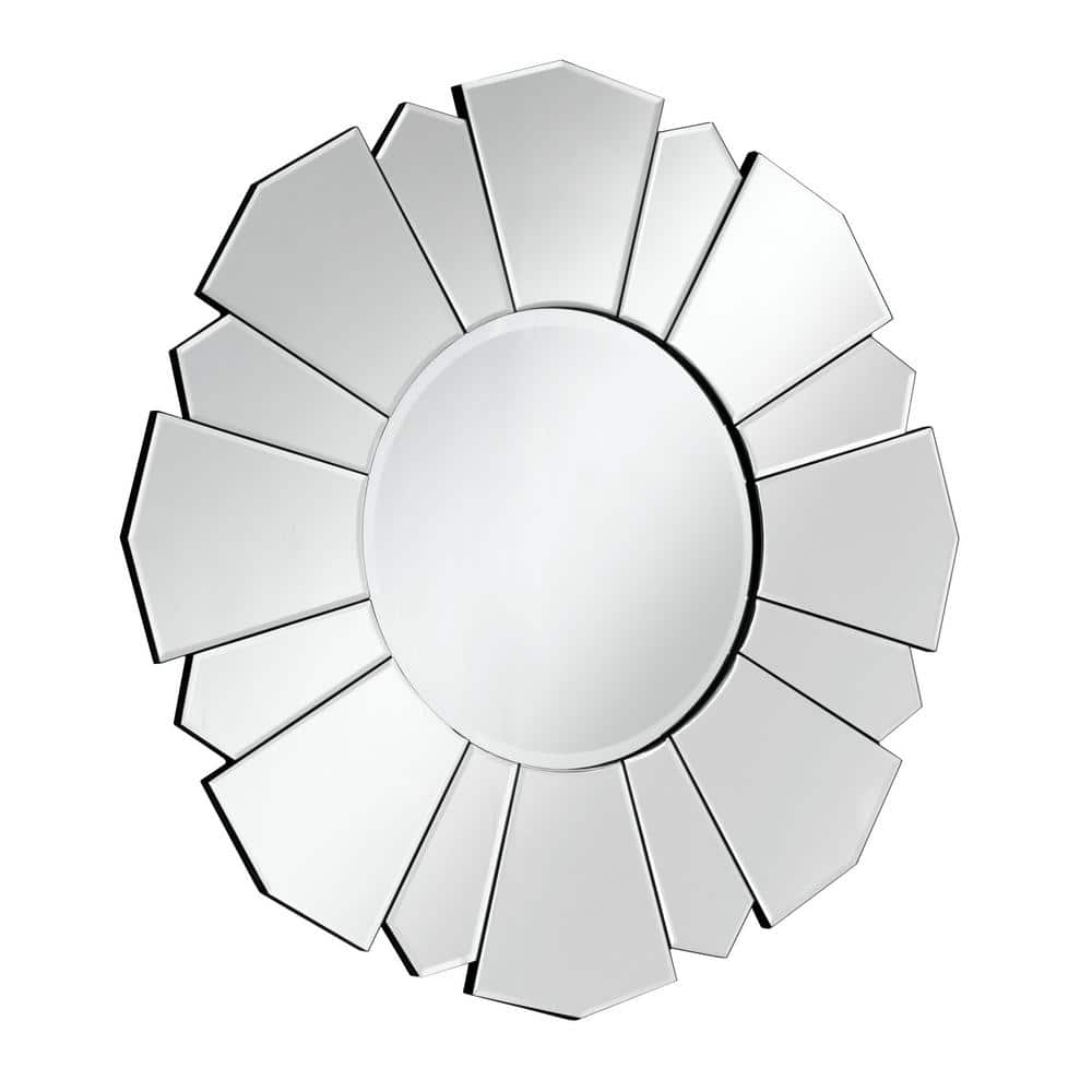 HomeRoots 32.7 in. W x 32.7 in. H Clear Round Accent Unframed Mirror