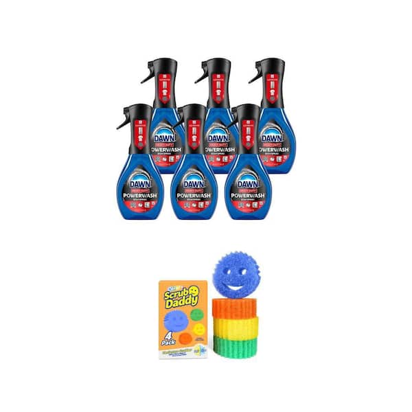 Colors Sponges and Heavy Duty Powerwash 16 oz. Fresh Scent Liquid Dish Soap Combo (4-Count Sponges, Case of 6 Dish Soap)