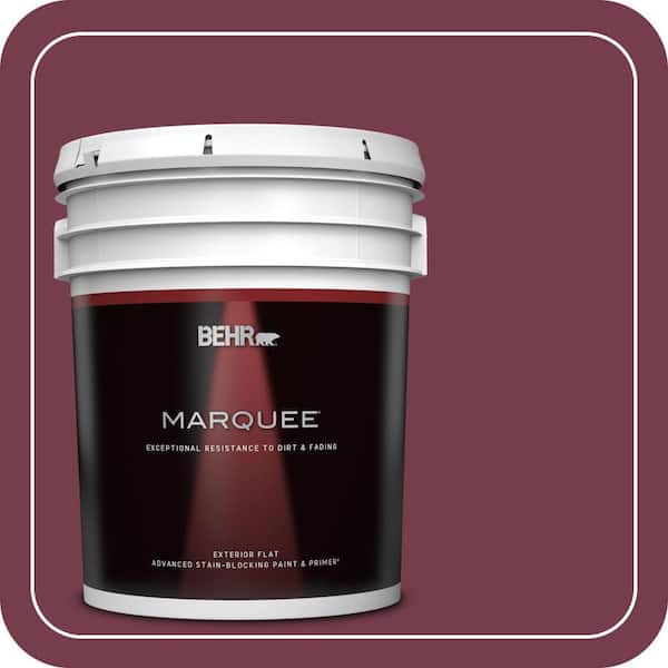 BEHR MARQUEE 5 gal. #ICC-110 Vintage Merlot Flat Exterior Paint & Primer