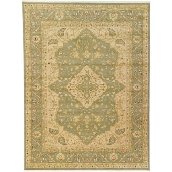 Unique Loom Edinburgh Daisy Light Green 9' 0 x 12' 0 Area Rug