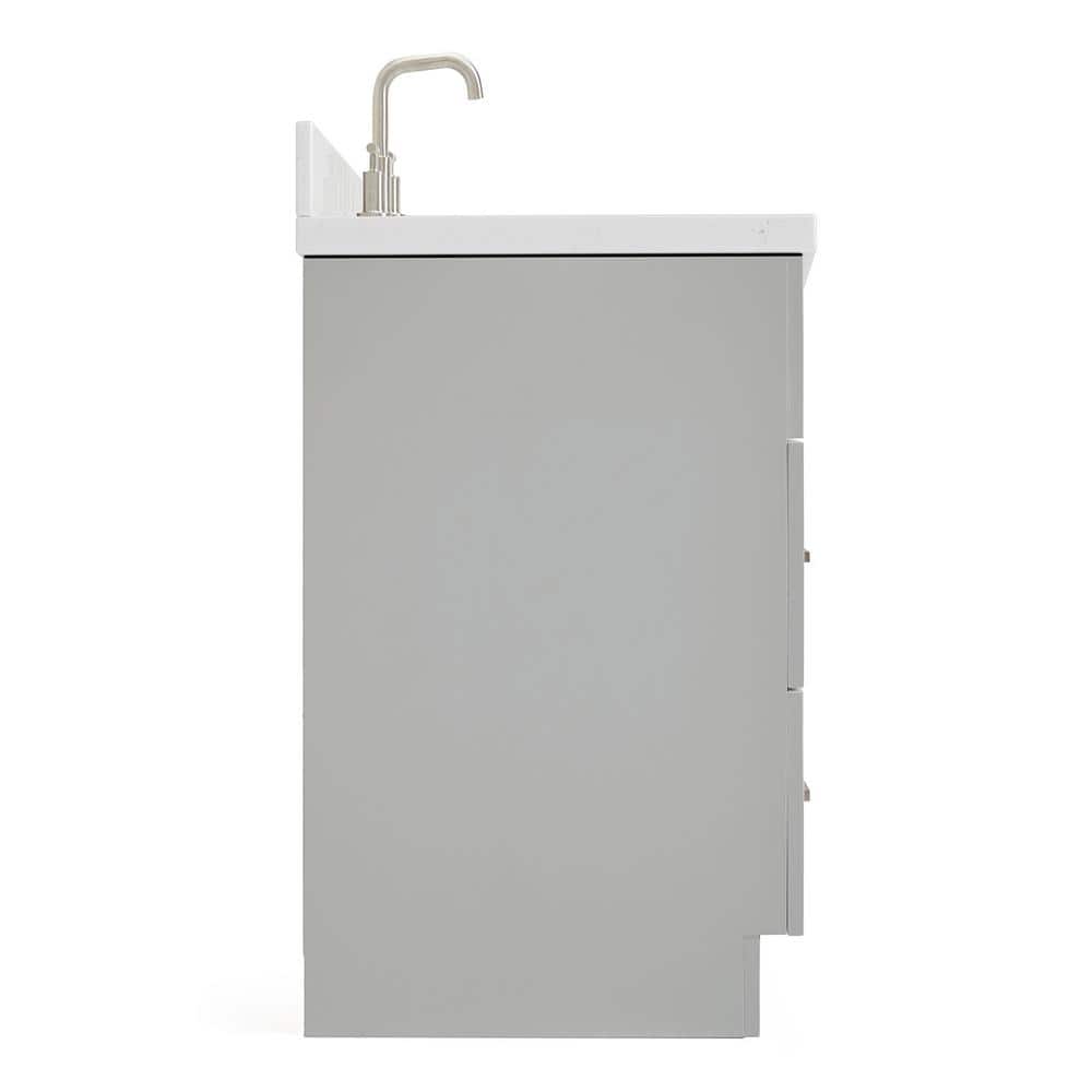 Hamlet 42" Gray Wood Freestanding Single Basin Vanity with Quartz Top