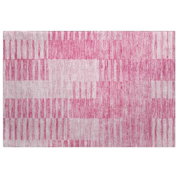 Dream Shag Premium Machine Washable Abstract ADS686 Pink 2 ft. x 3 ft. Accent Rug