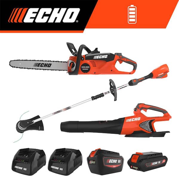 acoustune-HS1657CU FIO-BTR5 セット販売 ECHO 56V Cordless Battery String Trimmer, Blower and Chainsaw