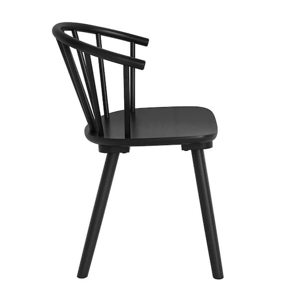 Winson Black Solid Wood Talia Dining Chair Windsor Back Farmhouse Spindle Dining Chair Side Chair Set of 4
