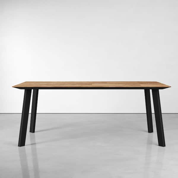 Rectangular Kolt Scandinavian Style, Natural Wood 78in. 4 Legs Dining Table-Seats 6