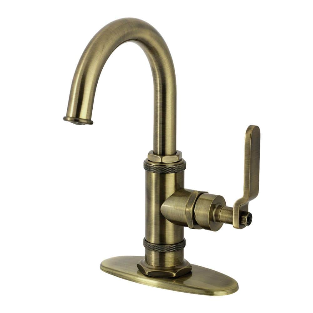 Whitaker 1-Handle Single Hole Bathroom Sink Faucet with Push Pop-Up Drainin Antique Brass price history on PriceWatchPro