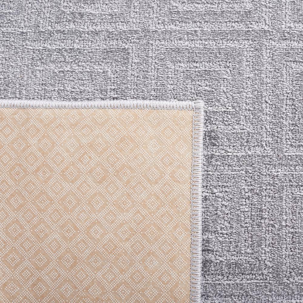 Gray Geometric Synthetic Non-slip Rectangular Area Rug, 9' x 13'