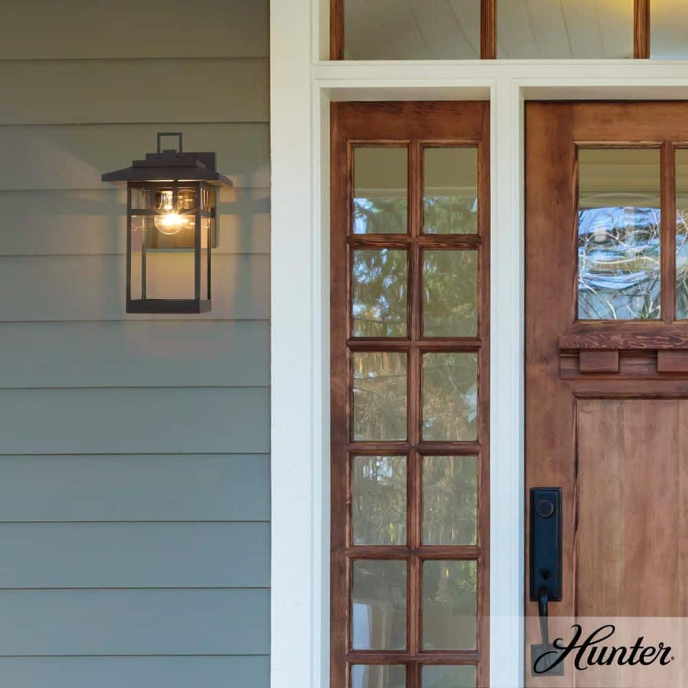 Hunter Hunter Yancy House 1 Light Matte Black Rectangle Hardwired