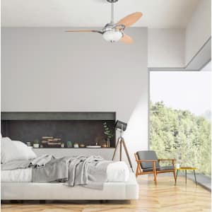 Arcadia 46 in. LED Brushed Nickel Ceiling Fan with Light Kit and Remote Control