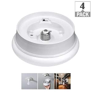 60-Watt Equivalent 7 in. E26 Motion Sensor LED Light Bulb Customize Hold Times Closet Rated in Bright White (4-Pack)