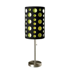 30 in. Black and Green Steel High Modern Retro Table Lamp