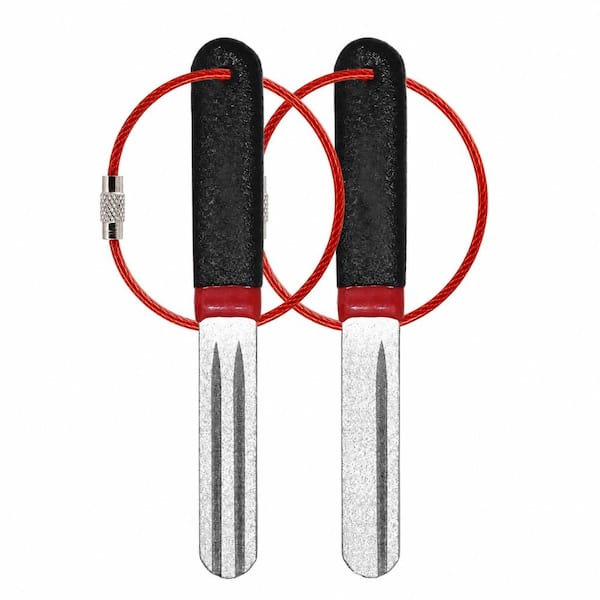 4 in. Dual-Grit 200/400 Diamond Fishing Hook File Sharpener Set with Grooved Faces, 2-Piece Pack