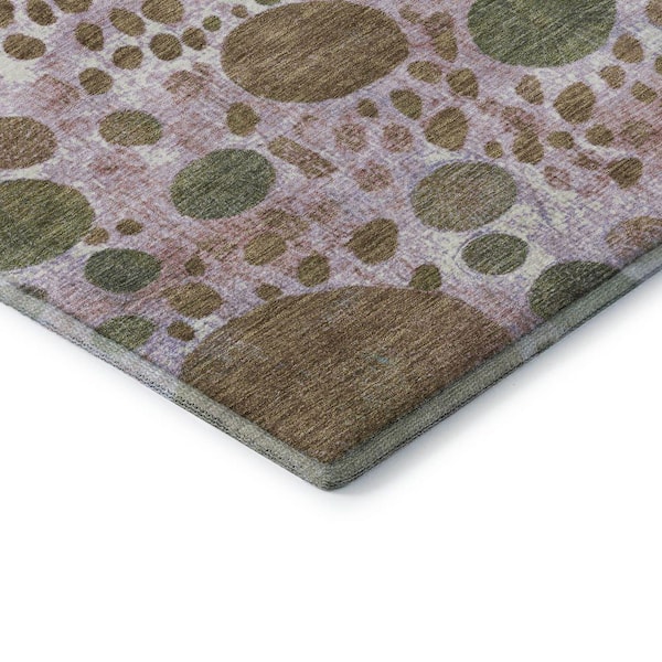 Mayfield Premium Machine Washable Abstract AMF1895 Khaki 10 ft. x 14 ft. Area Rug