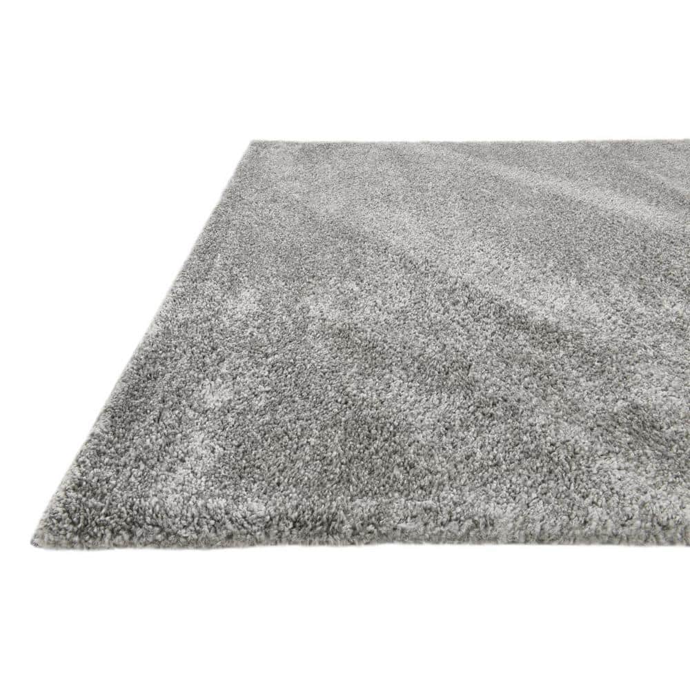 Sleek Gray Rectangular Easy-Care Synthetic Rug - 10' x 13'
