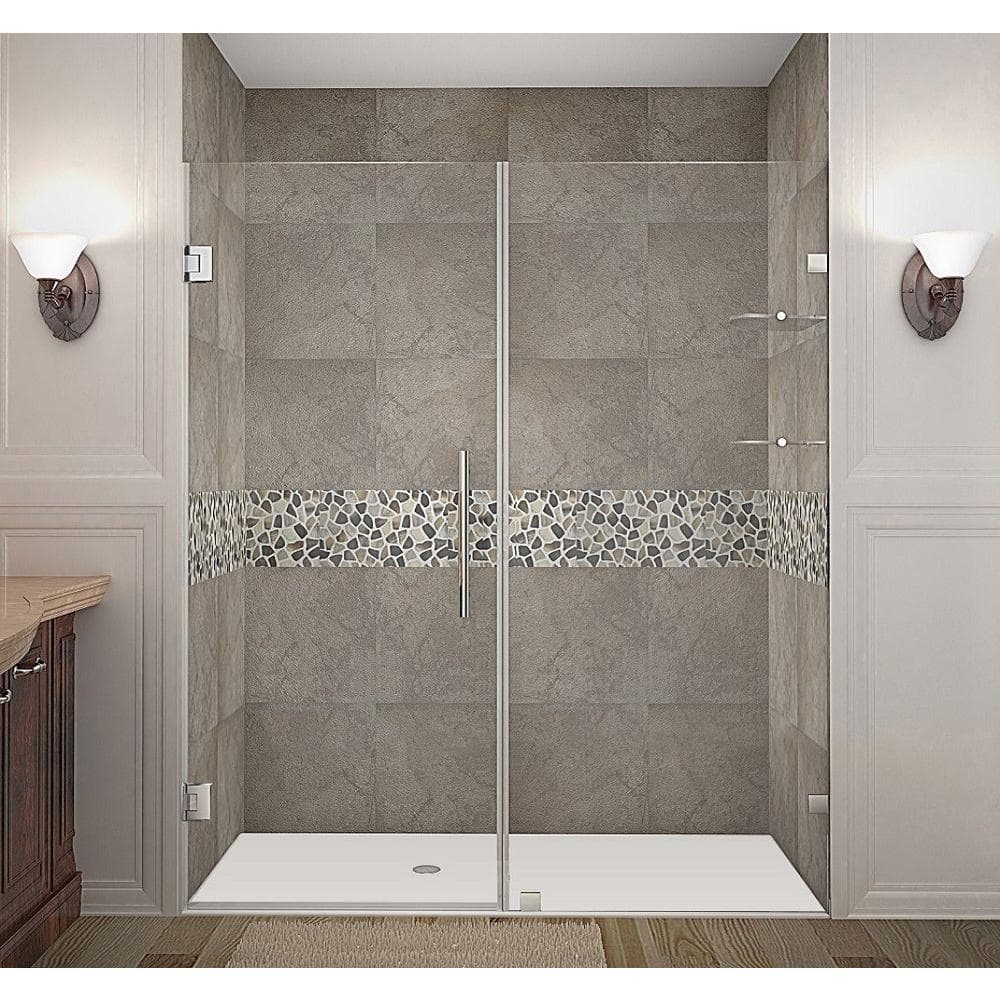 Nautis GS 67" x 72" Frameless Clear Glass Shower Door with Stainless Steel Hardware
