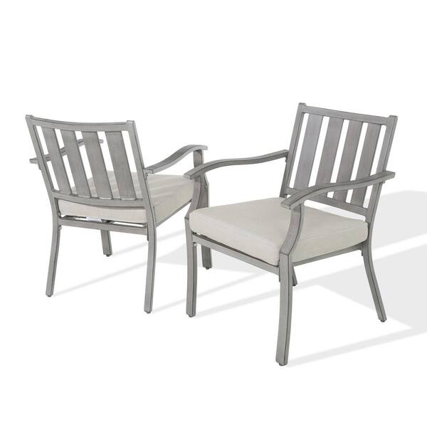 ULAX FURNITURE Aluminum Outdoor Dining Chair With Sunbrella Beige ...