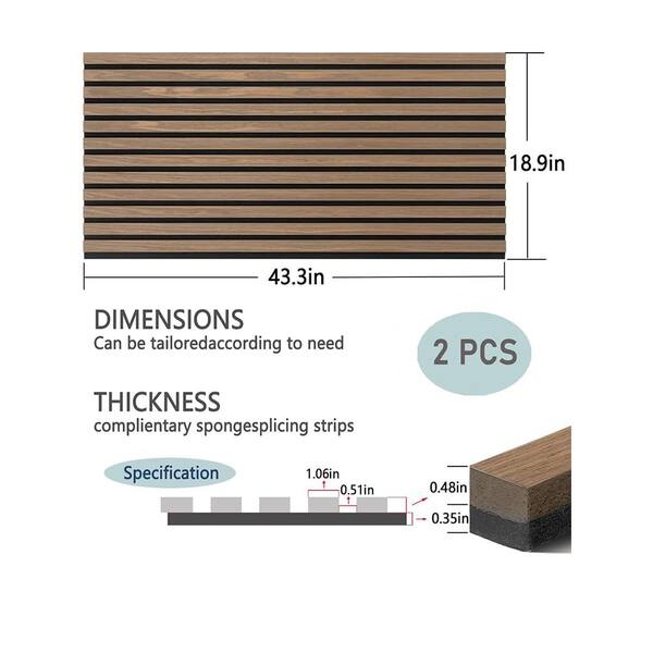 Afoxsos Acoustic 1/4 in. T x 18.9 in. W x 3 ft. L Shiplap Finished