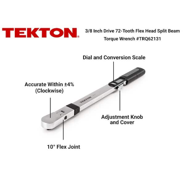 3/8 in. Drive 72-Tooth Split Beam Torque Wrench (26-130 Nm)