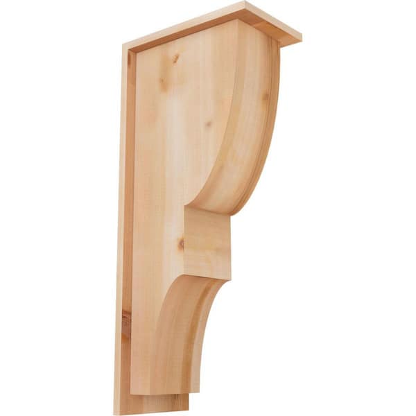 Ekena Millwork 7-1/2 in. x 12 in. x 28 in. Western Red Cedar Ridgewood Smooth Corbel with Backplate