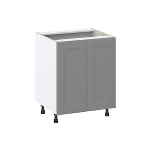 Bristol Painted 27 in. W x 34.5 in. H x 24 in. D Slate Gray Shaker Assembled Base Kitchen Cabinet with 3 Inner Drawers