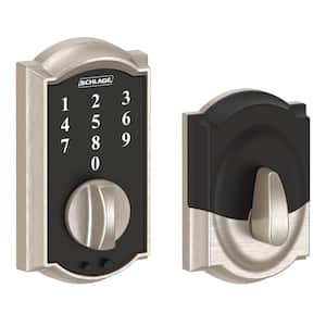 Camelot Satin Nickel Electronic Touch Keyless Touchscreen Deadbolt with Thumbturn