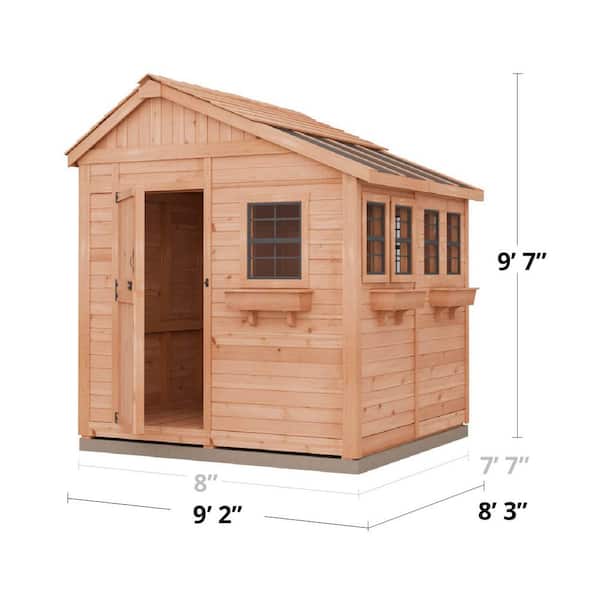 Outdoor Living Today Sunshed 8 ft. W x 8 ft. D Cedar Wood