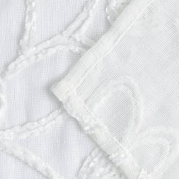 Dainty Home Rita 70 In X 72 White, Rita 70 X 72 Chenille Embroidered Shower Curtain