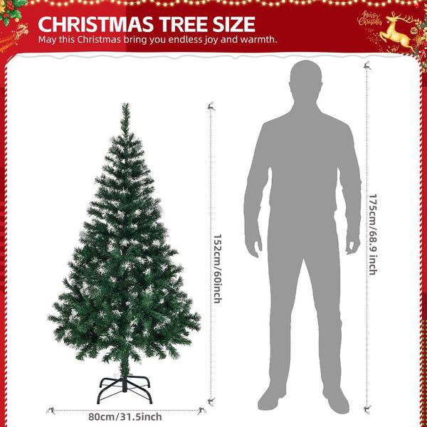 Karl home 5 ft. Unlit Spray White Green Artificial Christmas Tree