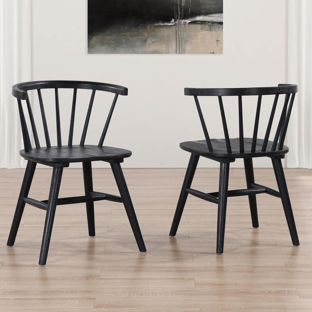 Steve Silver Willow Black Wood Side Chair (Set-2) WIL500KS - The