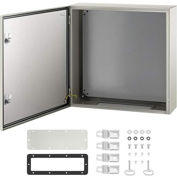 VEVOR Electrical Enclosure Box 24 in. x 24 in. x 8 in. NEMA 4X Cabon Steel Waterproof Junction Box With Mounting Plate