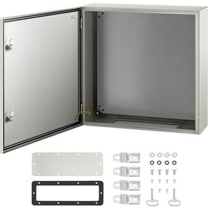 Electrical Box 24 in. x 24 in. x 8 in. NEMA 4X Steel Enclosure Waterproof Electrical Junction Box With Mounting Plate