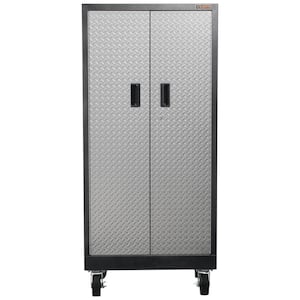 Premier Series Pre-Assembled Steel Freestanding Garage Cabinet in Silver with Casters (30 in. W x 65 in. H x 18 in. D)